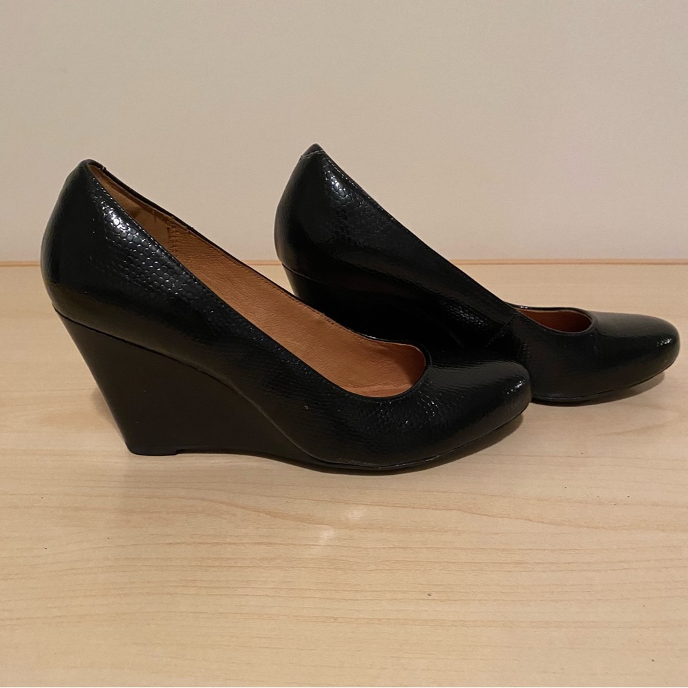 Clarks Black Wedge Heels